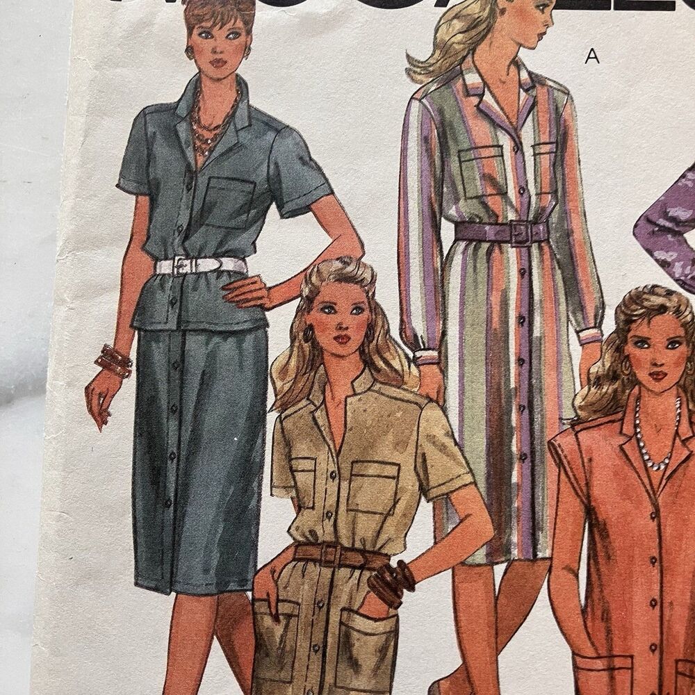 Vintage McCall’s Pattern 8940 Women’s Favorite Dress Shirt & Skirt Size 14 Uncut - Picture 4 of 9